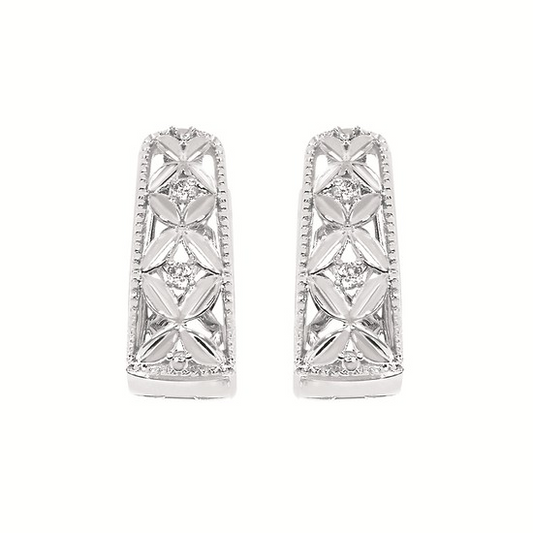 Round Diamonds Hoop Earrings