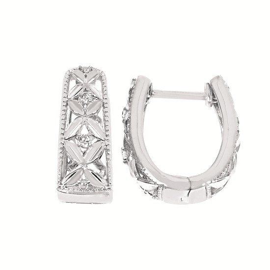 Round Diamonds Hoop Earrings