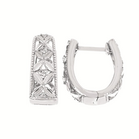 Round Diamonds Hoop Earrings