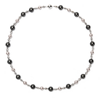 Pearls and Pearls Black Pearl, Grey Shell Pearl, and Sterling Silver Bead Strand