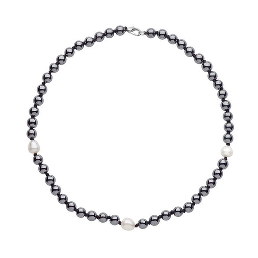 9mm Pearls Hematite and Strand