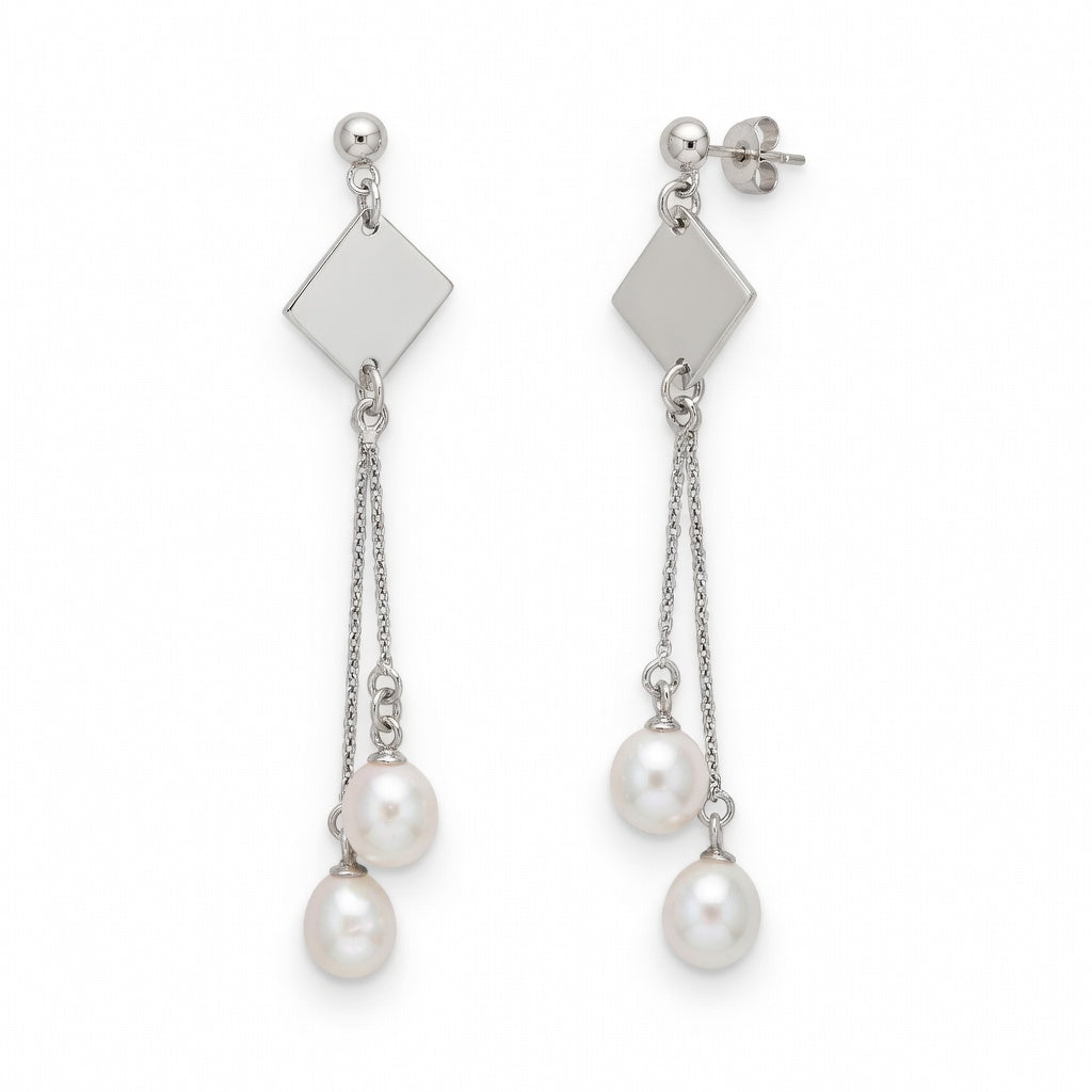 Pearls Geometric Earrings