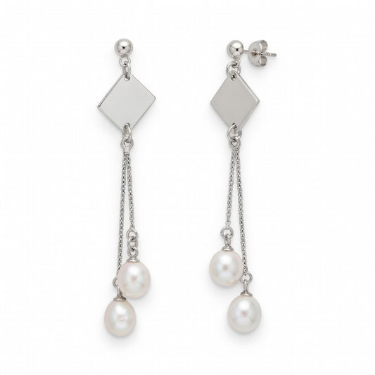 Pearls Geometric Earrings