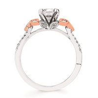 1-1/4cttw Modern Woven Wedding Set in 14 Karat White and Rose Gold