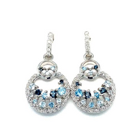 Round Topazes Dangle Earrings