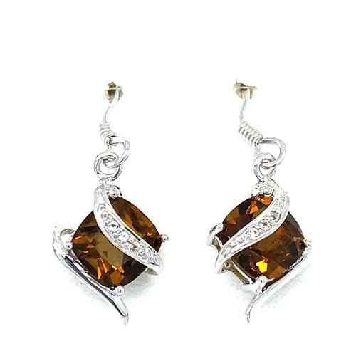 Cushion Quartz Drop Earrings