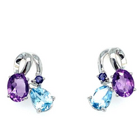 Pear Topaz Cluster Earrings