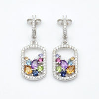 Various Shapes Semi-Preciouss Dangle Earrings
