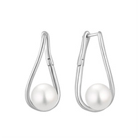 Button Pearls Drop Earrings