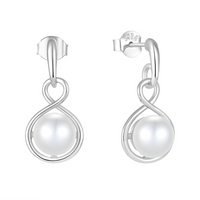 Button Pearls Dangle Earrings