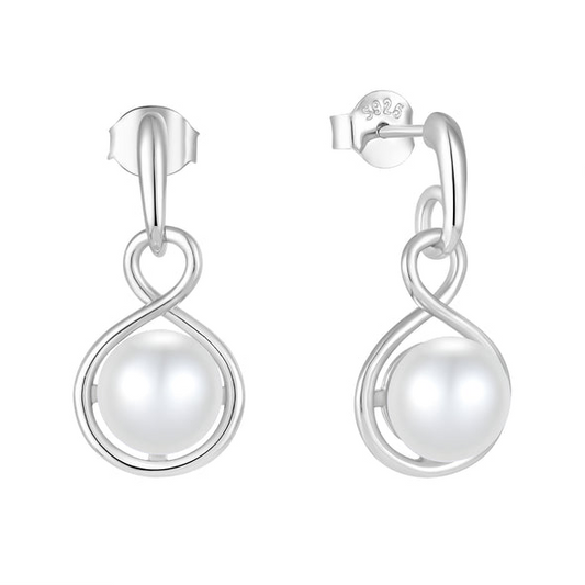 Button Pearls Dangle Earrings