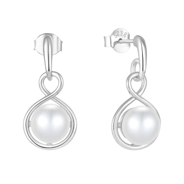 Button Pearls Dangle Earrings