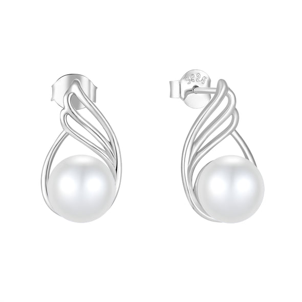 Button Pearls Drop Earrings