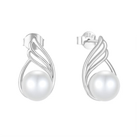 Button Pearls Drop Earrings