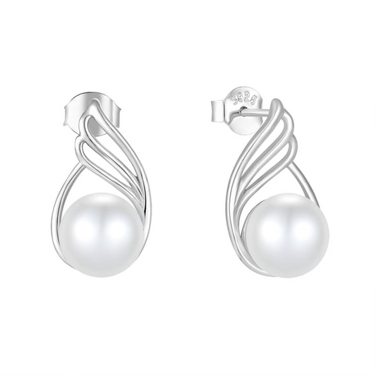 Button Pearls Drop Earrings