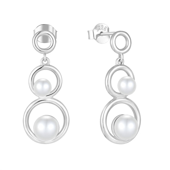 Pearls Geometric Earrings
