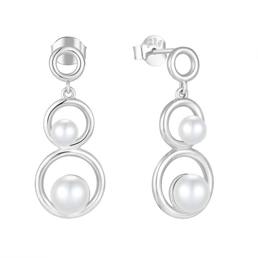 Pearls Geometric Earrings