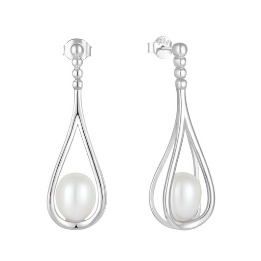8mm Pearls Dangle Earrings