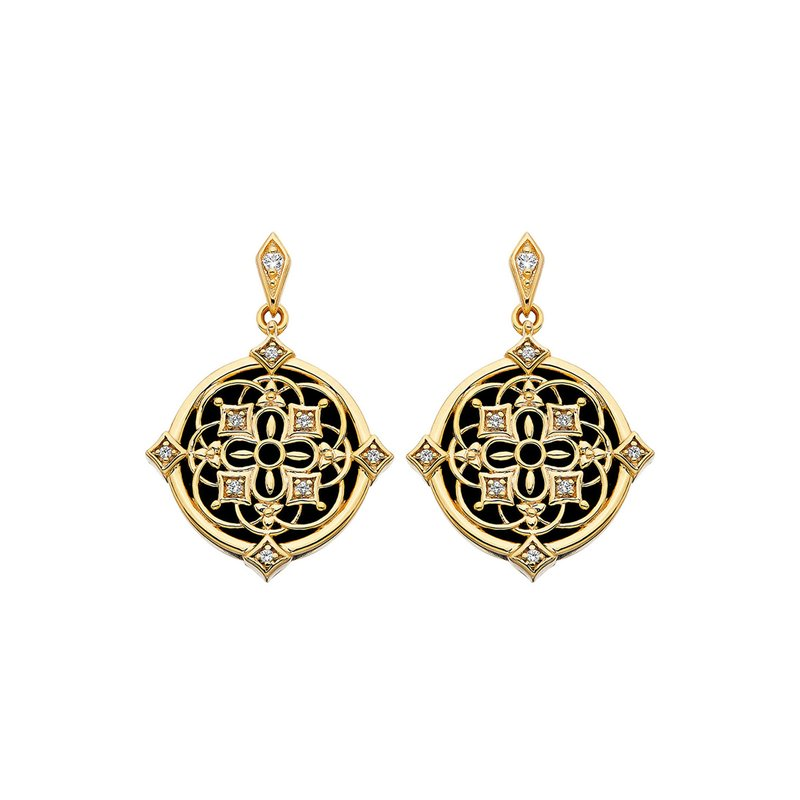 Round Onyxes Drop Earrings