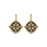 Round Onyxes Drop Earrings