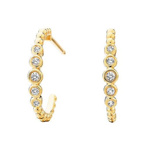 Round Sapphires J-Hoop Earrings
