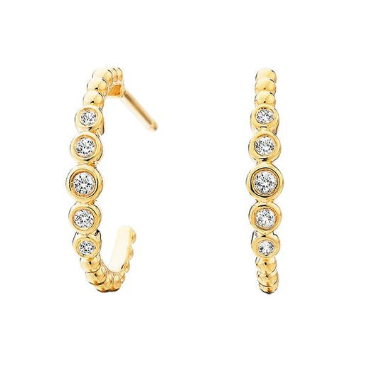 Round Sapphires J-Hoop Earrings