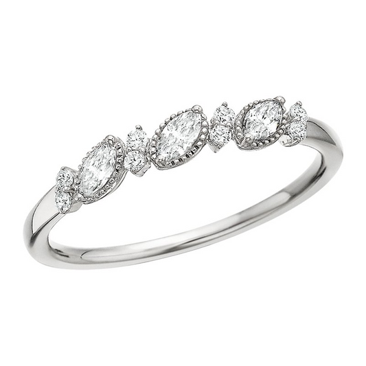 1/3cttw Modern Stackable Fashion Ring in 14 Karat White Gold