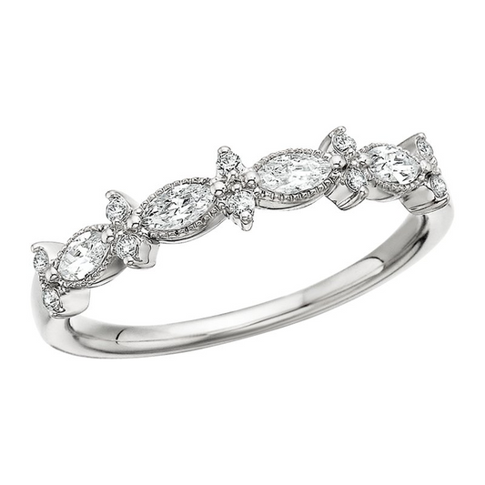 3/8cttw Modern Stackable Fashion Ring in 14 Karat White Gold