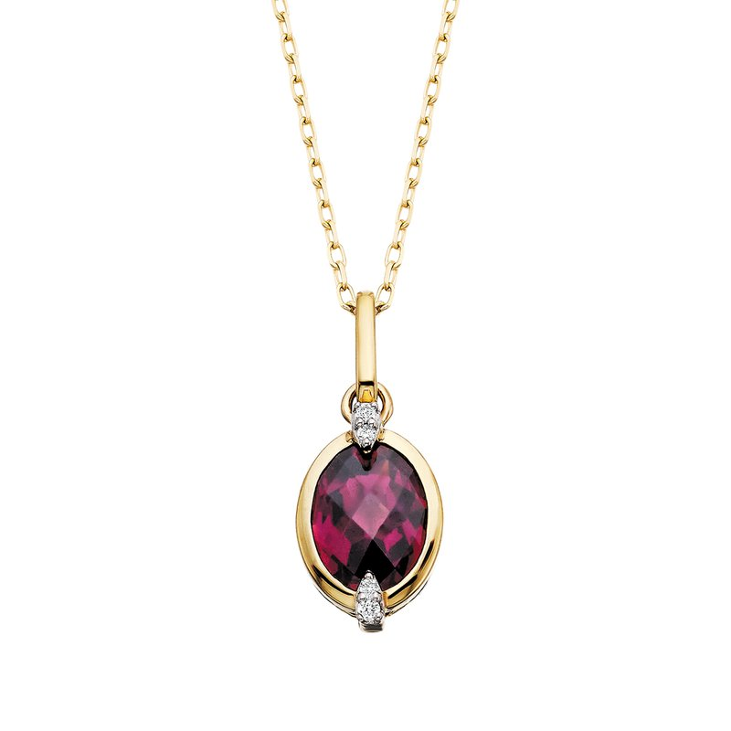 Garnet Modern Pendant in 10 Karat Yellow Gold