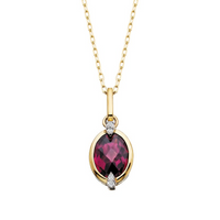 Garnet Modern Pendant in 10 Karat Yellow Gold