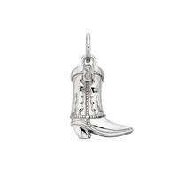 Sterling Silver Cowboy Boot Charm