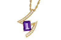 Amethyst Statement Pendant in 14 Karat Yellow Gold