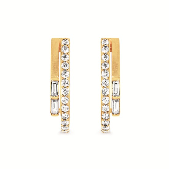 1/2 Cttw. Diamond J Hoop Earrings