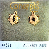 24K Gold Plated Surgical Stainless Steel Turtle Stud