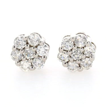 3/4CTW Cluster Earrings