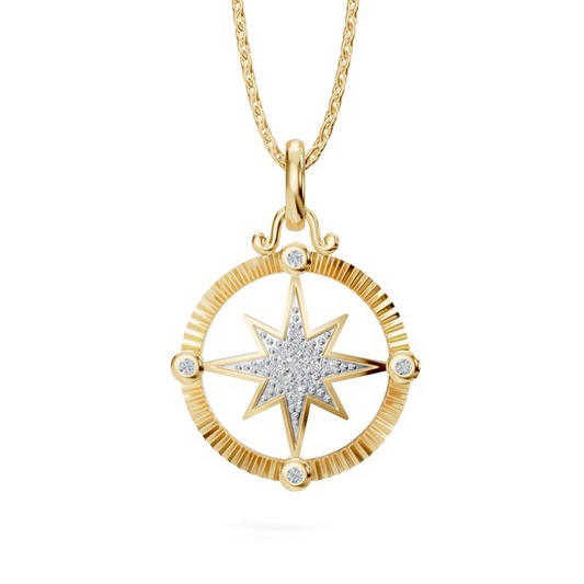 1/8 Cttw. Compass Pendant