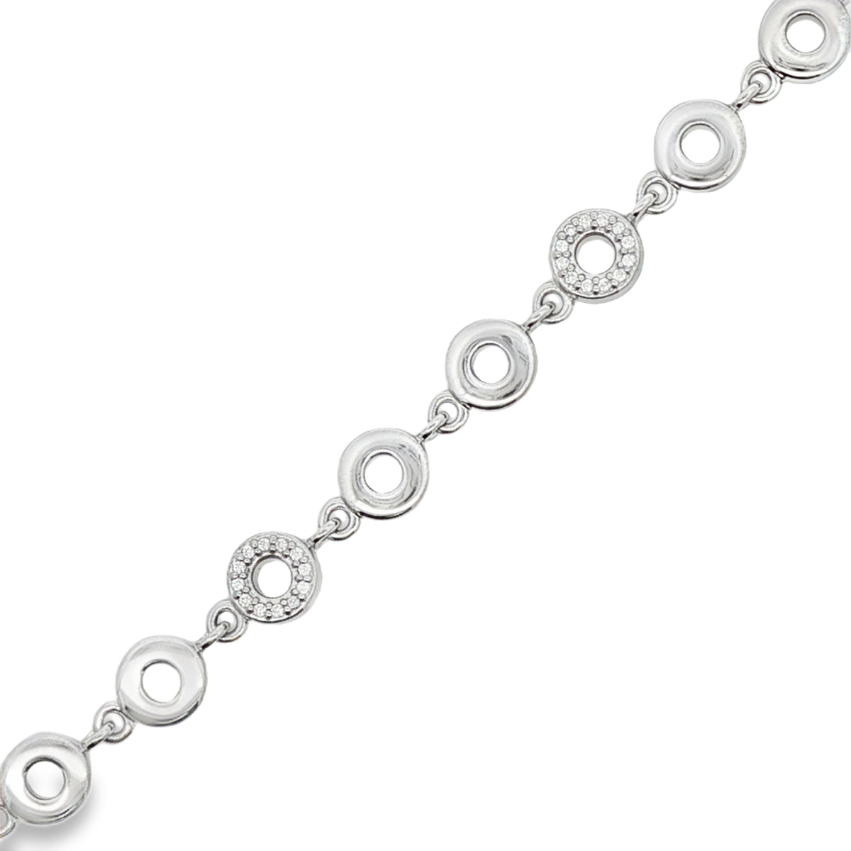 Round Brilliant Diamonds Link Bracelet