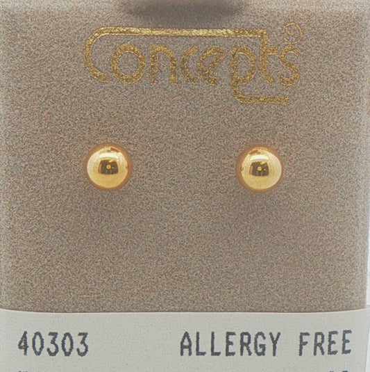 24K Gold Plated Surgical Stainless Steel Ball Stud