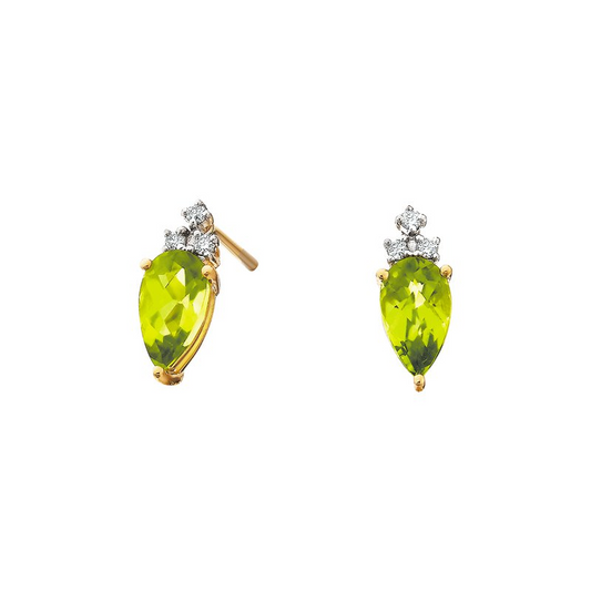 Pear Peridot Accented Stud Earrings