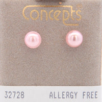Surgical Stainless Steel Pink Simulated Pearl Stud