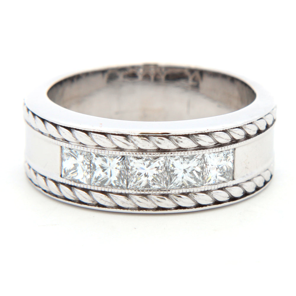 White Gold Five Stone Gent's