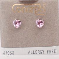 Surgical Stainless Steel Heart Shaped CZ Stud