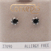 Surgical Stainless Steel Black CZ Stud