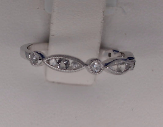 R Topaz (White) Stackable Ring
