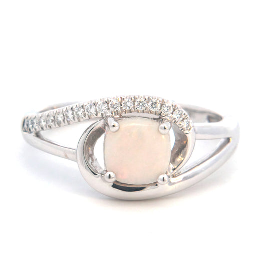 Cushion Opal Bypass Ring