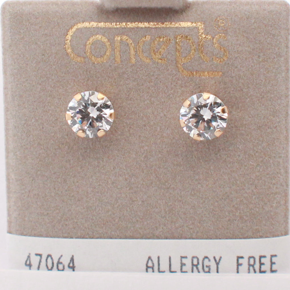 24K Gold Plated Surgical Stainless Steel CZ Stud