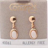 24K Gold Plated Surgical Stainless Steel Opal Dangle