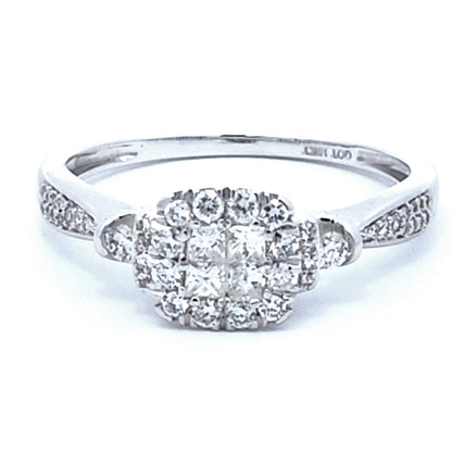 Princess Diamonds Halo Engagement Ring