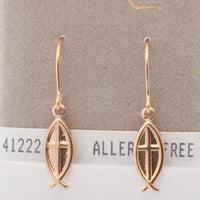 24K Gold Plated Surgical Stainless Steel Fish/Cross Dangle