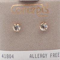 24K Gold Plated Surgical Stainless Steel April Swarovski Crystal Stud
